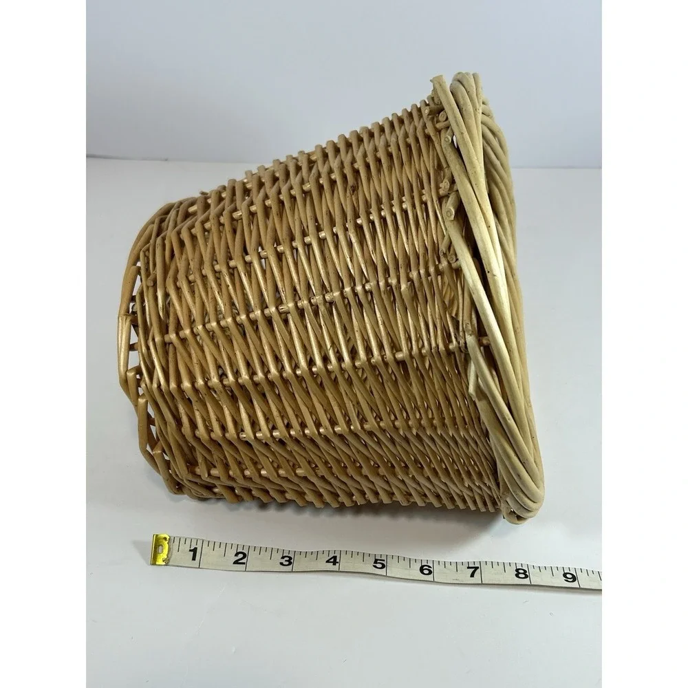 Retro Bike Basket Wicker Woven Front Basket Handlebar Storage Basket No‎ Straps